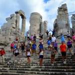 Greek study trip on steps resize
